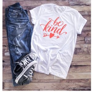 Be Kind Custom Graphic Tee - Coral